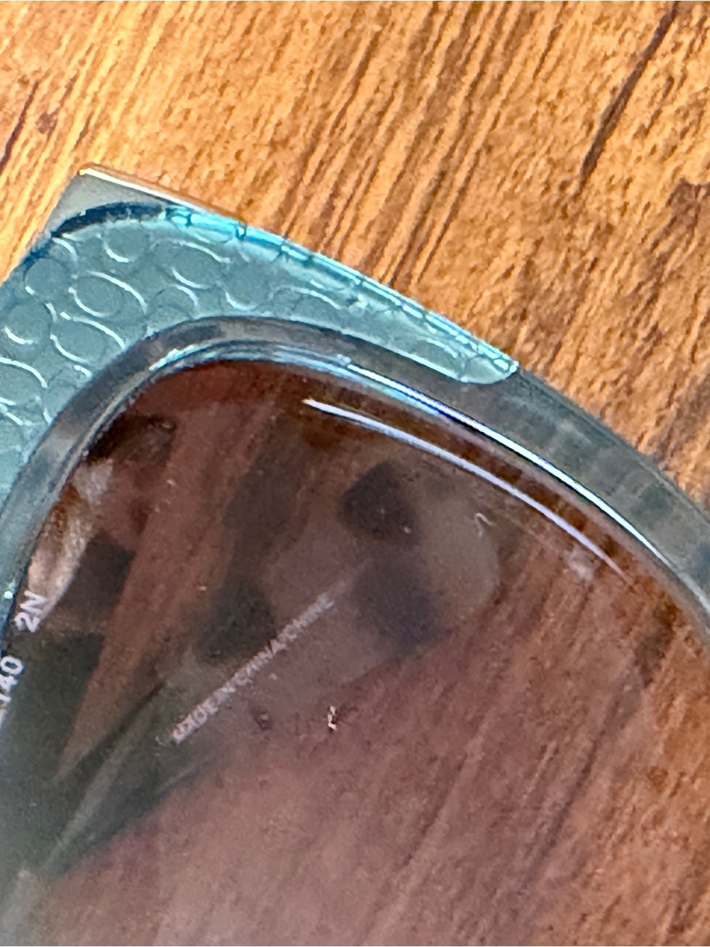 COACH Teal Cat-Eye Sunglasses with Tortoise Arms - Picture 6 of 9